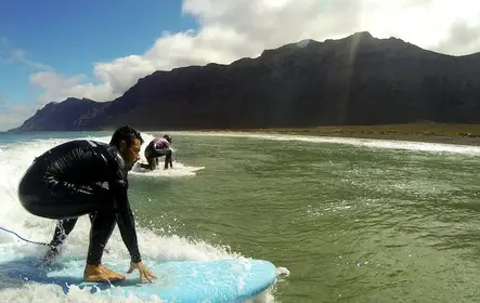 Aula de surf em Lanzarote