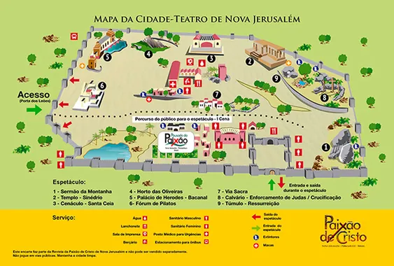 Mapa da cidade cenográfica Nova Jerusalém
