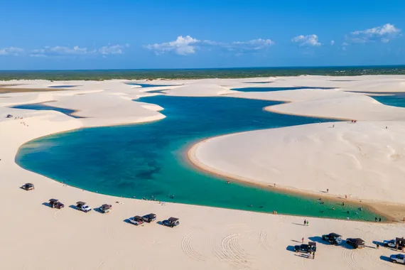 Vista aérea do Parque Nacional dos Lençóis Maranhenses